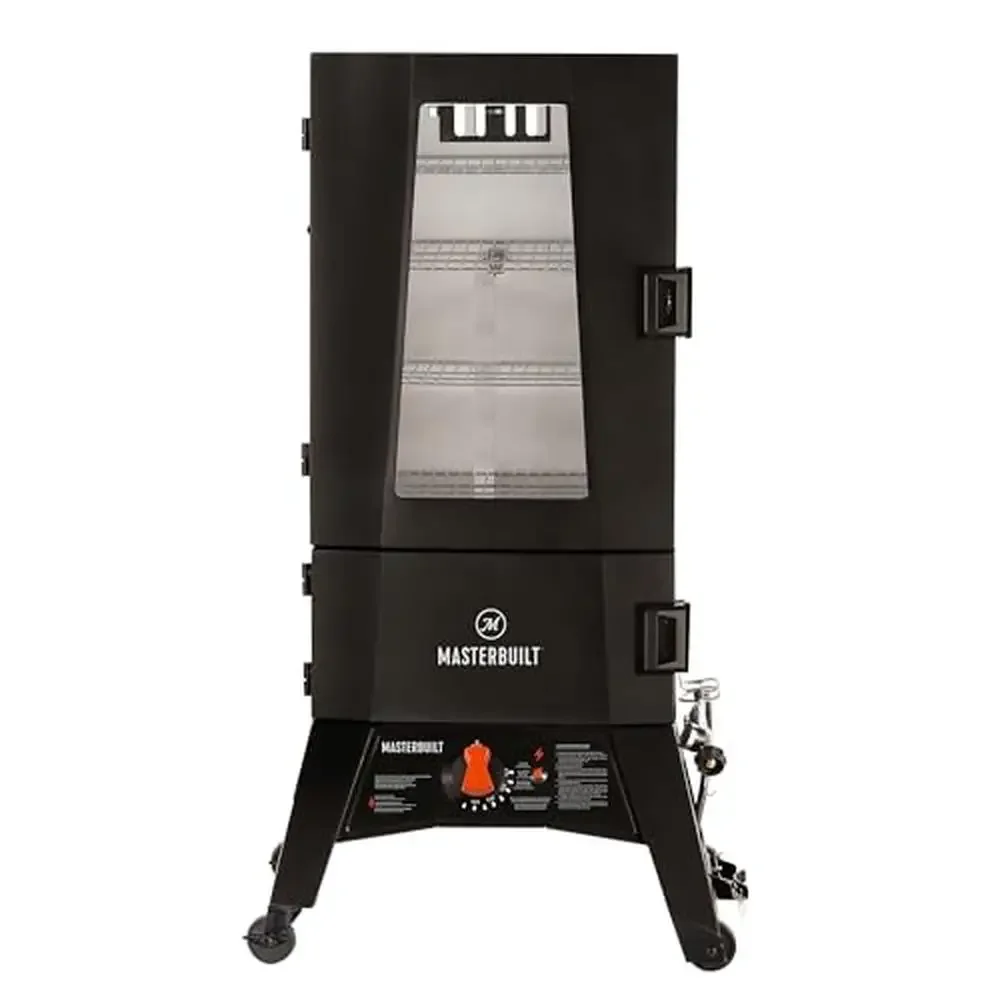 40-inch Vertical BBQ Smoker with 960 Sq.In Cooking Space Analog Temp Control 4 Chrome-coated Racks Spacious Design 16 Chickens