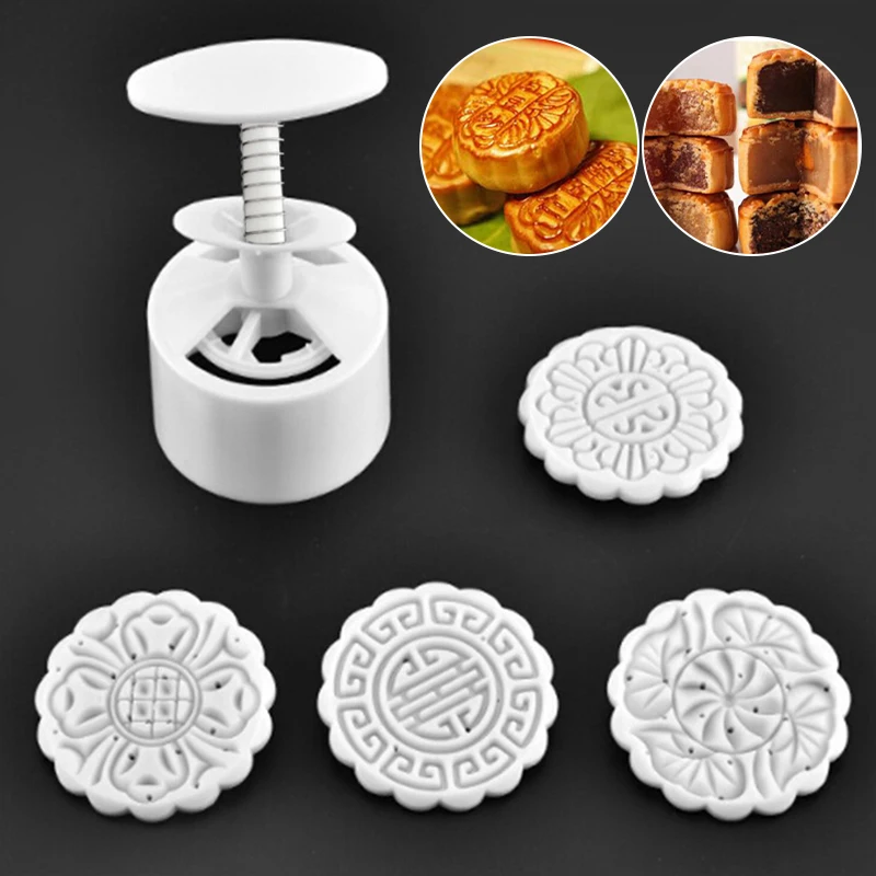 Sakura Mooncake Mold Mid-Autumn Festival Hand-Pressure Flower Moon Cake Mould DIY Hand Mooncake Pressure Fondant Decoration Tool