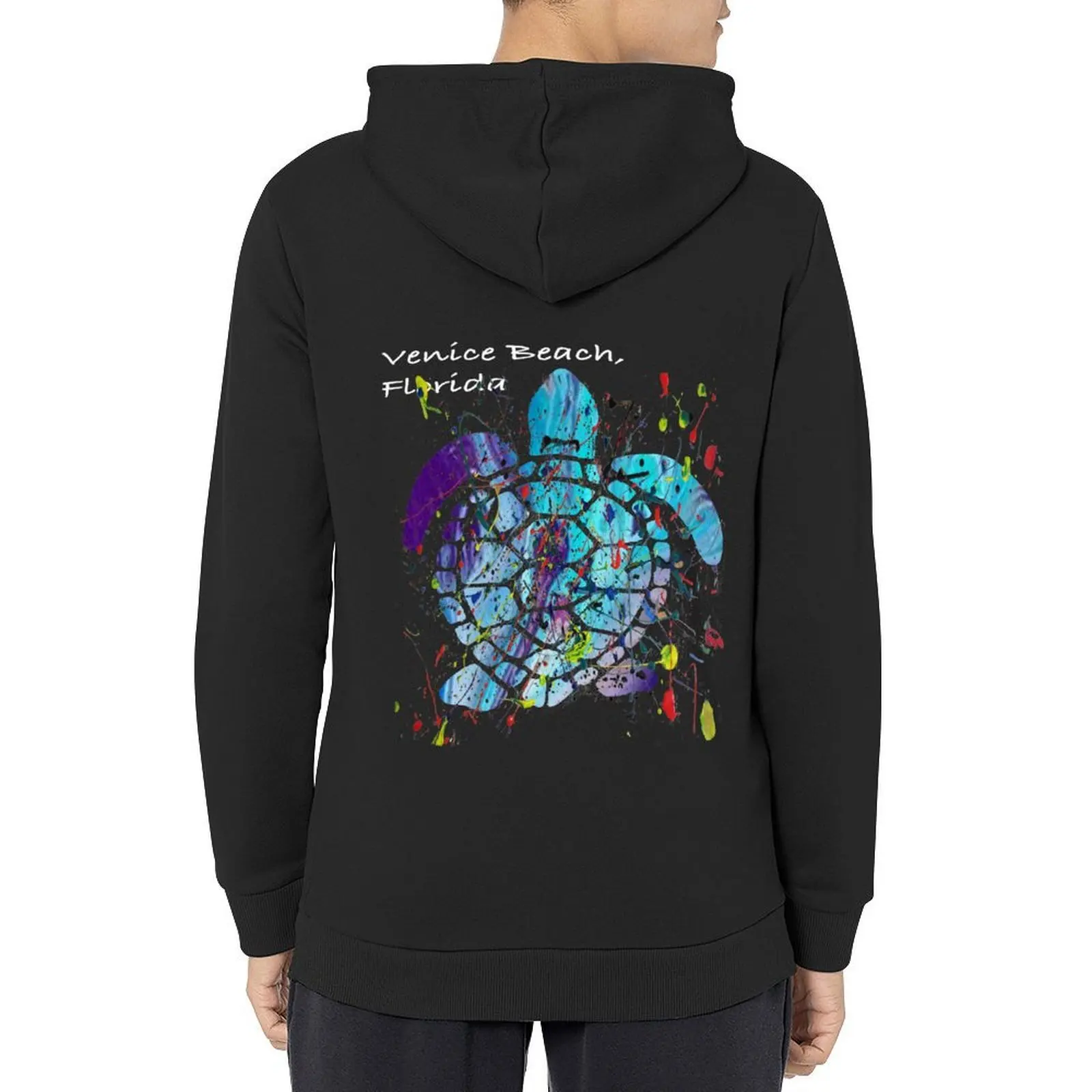 

Beach Design Venice Beach, Florida Abstract Sea Turtle Hoodie mens clothes aesthetic clothing men's clothes pullover hoodies