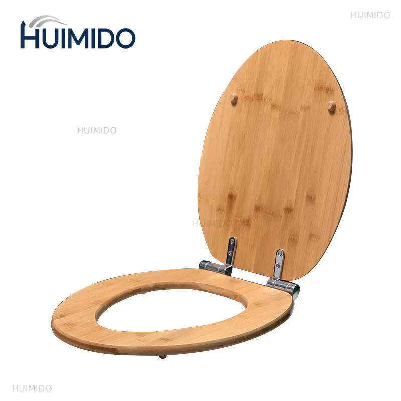 Bamboo Toilet Seat Cover Slow Down Thickening Length 400 To 470mm Width 330 To 380mm Bathroom Decoration Accessories