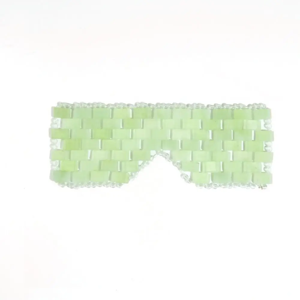 Natural Xiu Jade Eye Mask Handmade Cooling Stone Patch Soothing Beauty Skin Care Tool Relaxing Meditation Massage Relief