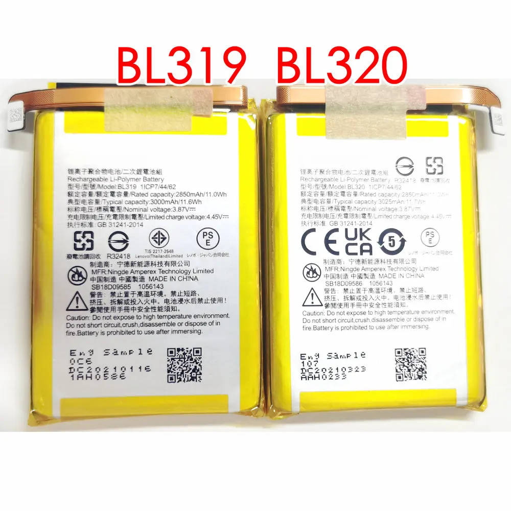 A Pair Original Replacement Battery  BL319 BL320 For Lenovo Savior 3Pro Gaming Phone 1ICP7/44/62