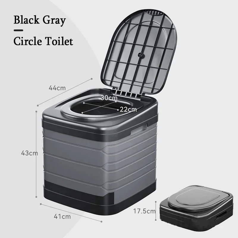 Outdoor Toilet Portable Folding Toilet Car Collapsible Big Toilet Self-driving Emergency Mobile Camping Toilets Adults Elderly