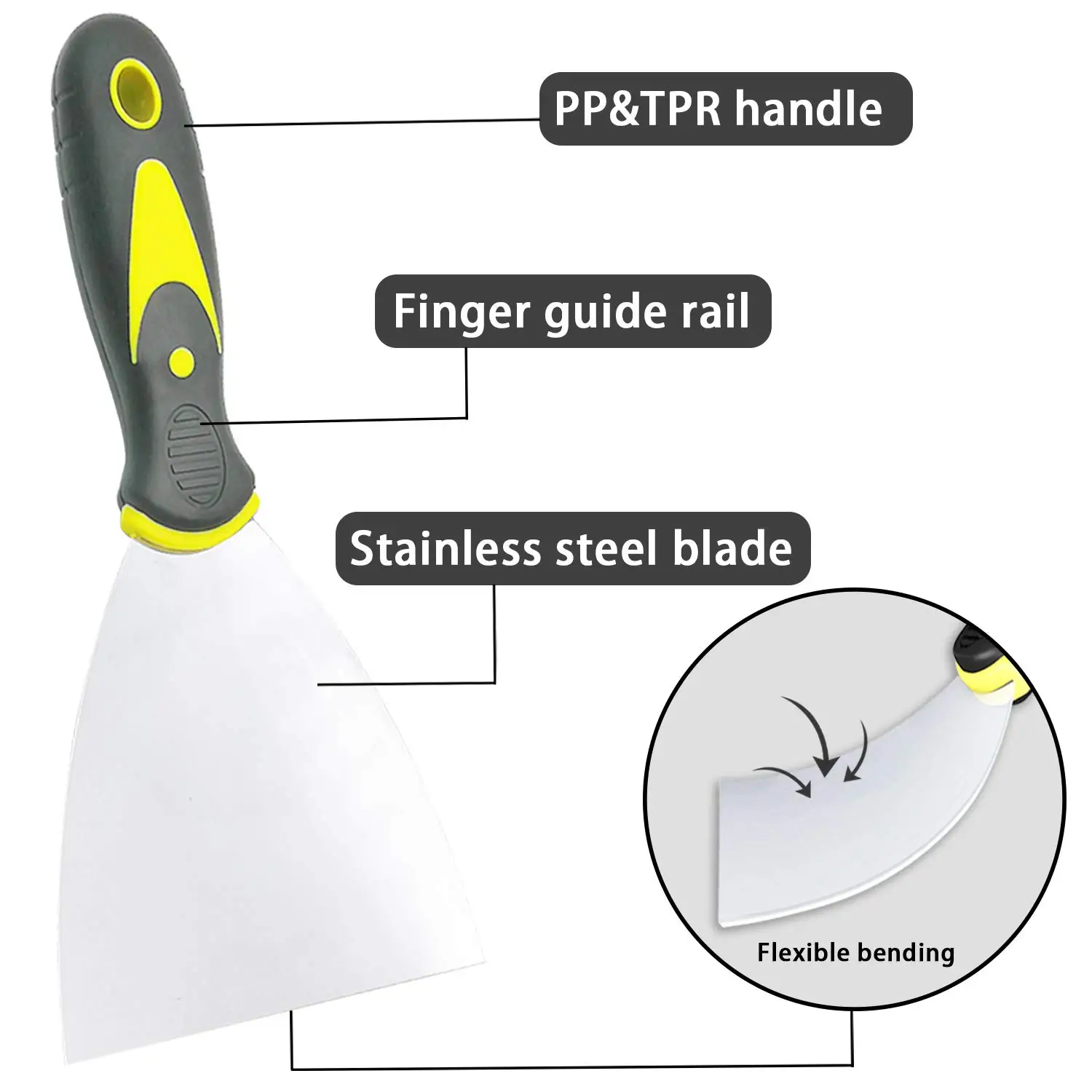 2/3/4/6 Inch Spackle Putty Knives Set 4 Pcs Putty Knife Set Metal Scrapers Putty Scrapers for Drywall Putty Decals Wallpaper