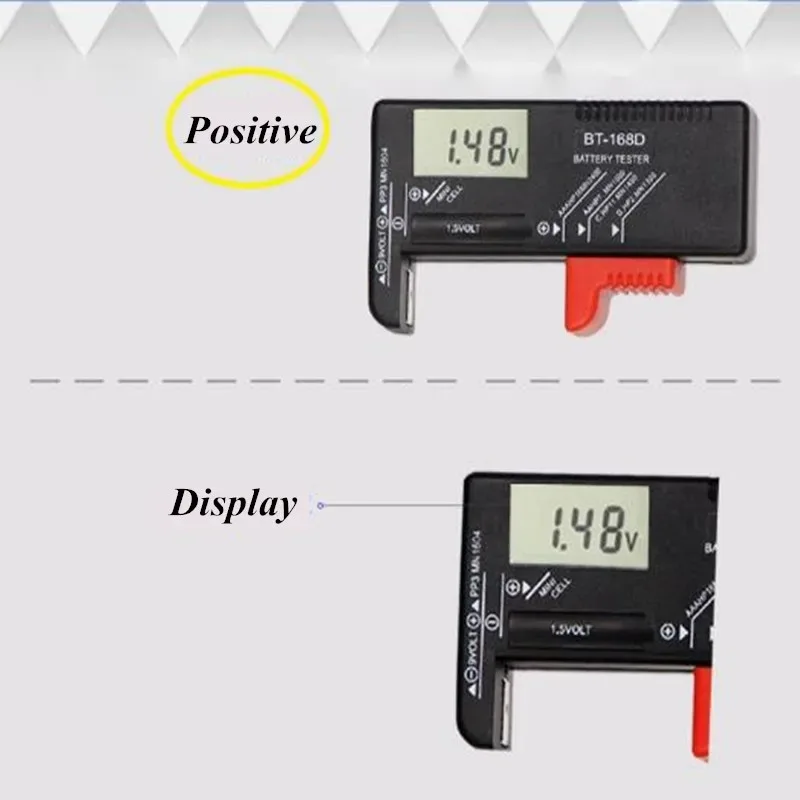 Universal BT168 Digital Tester Volt Checker for AA AAA 9V Button Multiple Size Voltage Meter Tools BT168 Without Battery