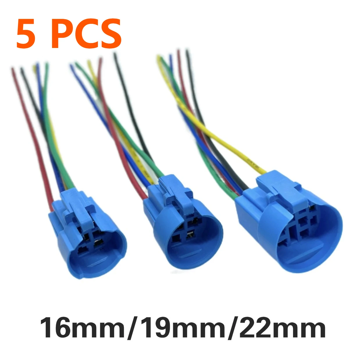5pcs Cable Socket Connector 5 Pins For Button Switch 16mm 19mm 22mm Cable Length 150MM Customization Supported