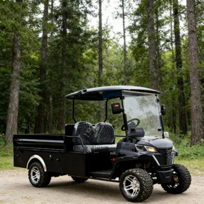China Electric Golf Cart Comfortable Club, Course Hunting Multipurpose Handcart Cargo Truck Off-Road Tires Rear Cargo Box Bumper