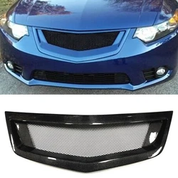 Front Racing Grill Upper Grille Replacement Bumper Hood Mesh Grid For Honda Accord Euro R Acura TSX 2011-2014