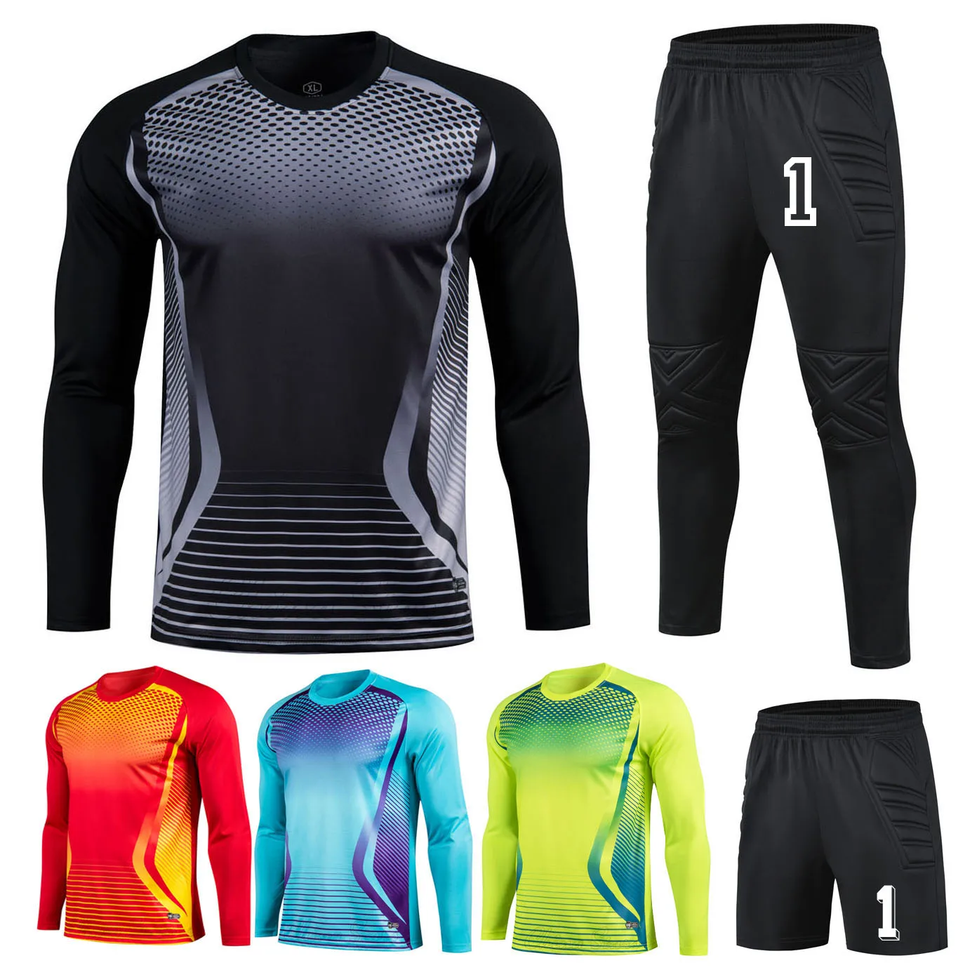 Men Football Goalkeeper Uniform , Adult Soccer Goalie Jerseys Shorts, Women Football Clothes Fotebol Pant Shorts Sport Kits Blue