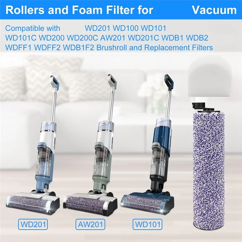 

B88B-Replacement Filters For Shark WD201 Vacuum Washable Foam Filters Hydrovac Pro XL 3-In-1 Vacuum