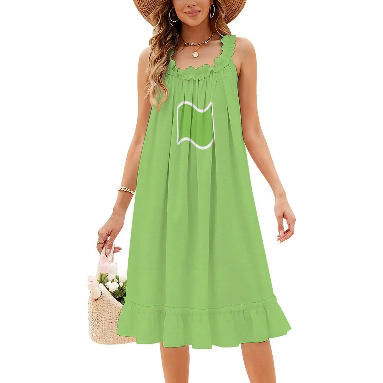 فستان Money Floral Smock للنساء للربيع والصيف فستان كاجوال للحفلات اللطيفة Kawaii Green Money Cash Moola Bill فساتين نسائية #4