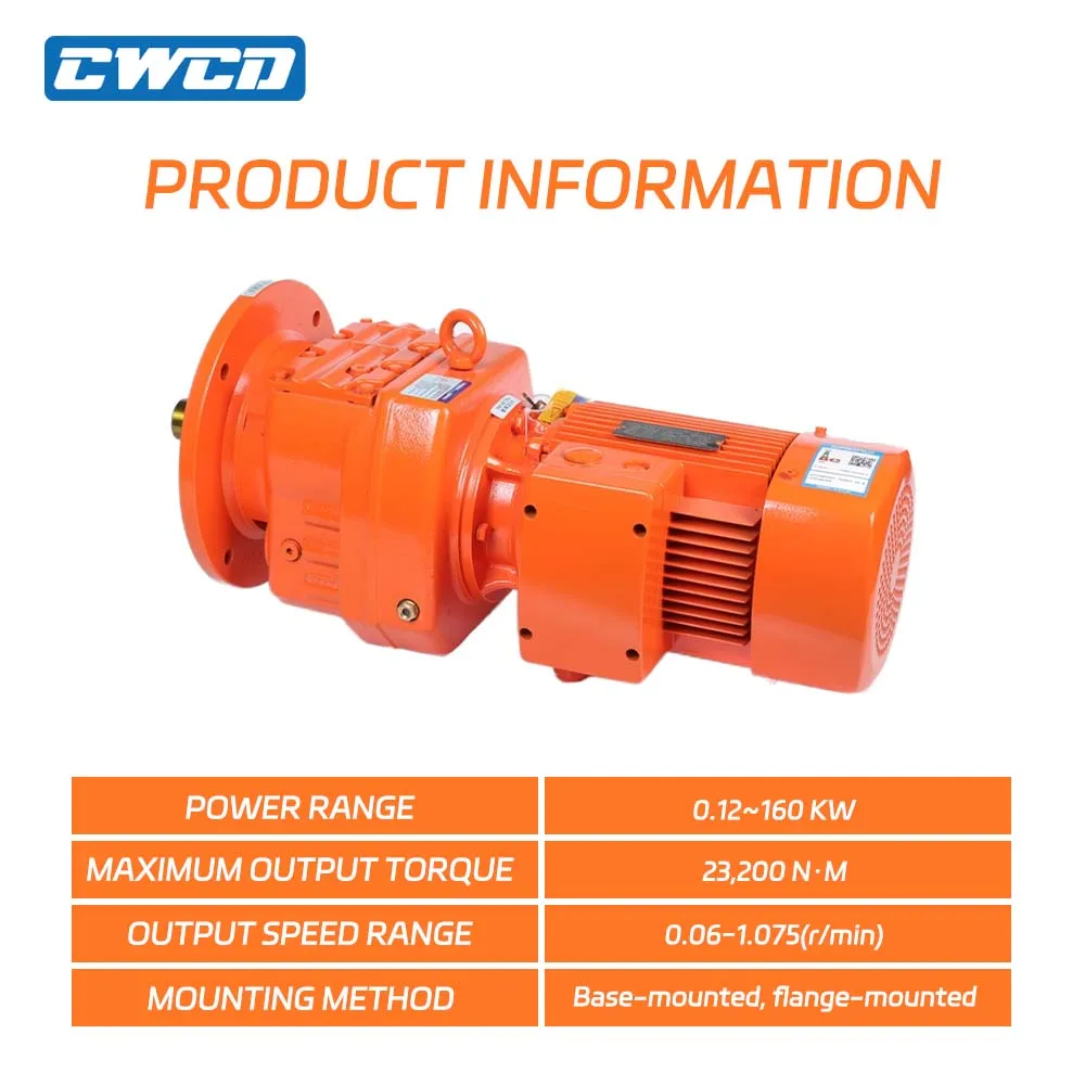 Custom R Series Drive Industrial Helical Gearbox with Motor for Construction Industry and Energy Direct Factory Supply