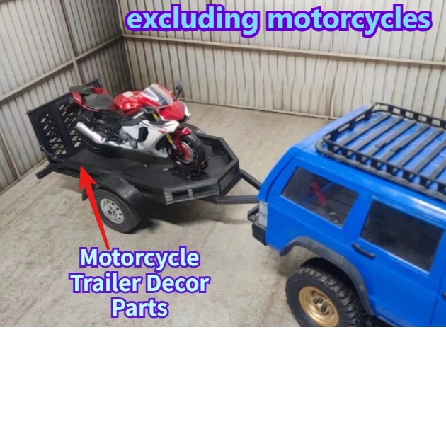 RC Crawler Upgrade Parts Custom Size Simulation Motorcycle Trailer Decor Parts For MN78 1/12 RC Car Modification Accessories