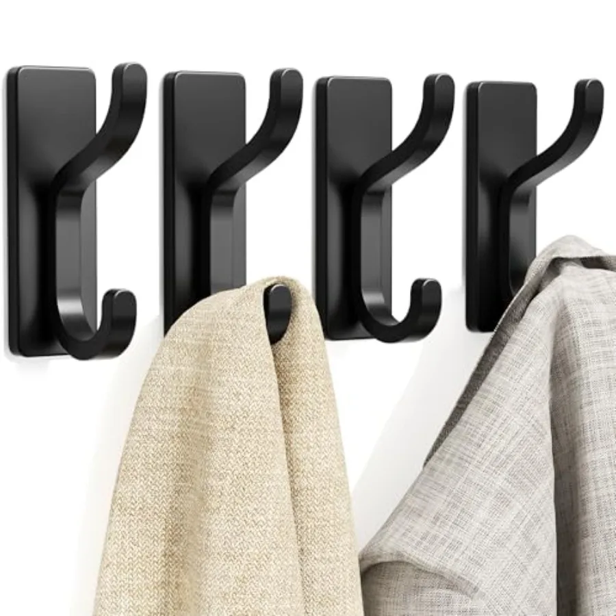 

Adhesive Wall Coat Hooks - Heavy Duty Stick-On Door Hanger, Metal Hook for Hanging Towel, Purse, Robe, Backpack, Jacket, Clothe