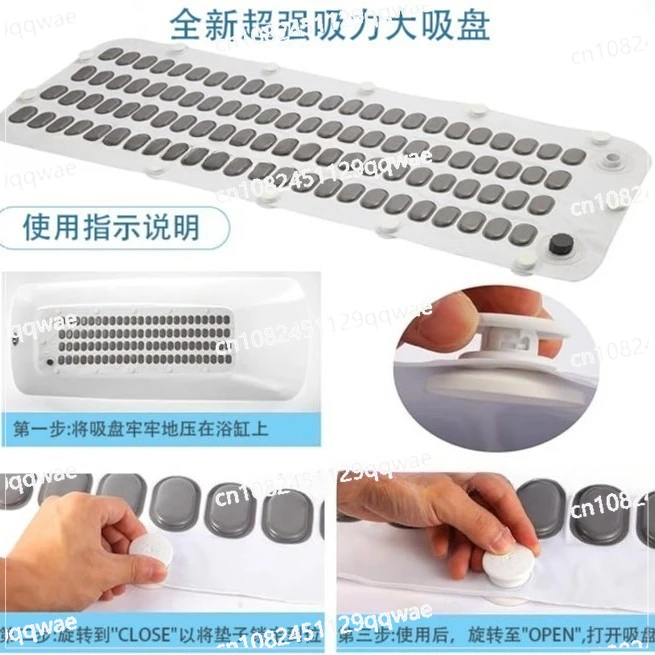 Portable Bath Bubble Bath Machine: with non-slip mat, electric air pump, inflatable pillow and wireless remote control