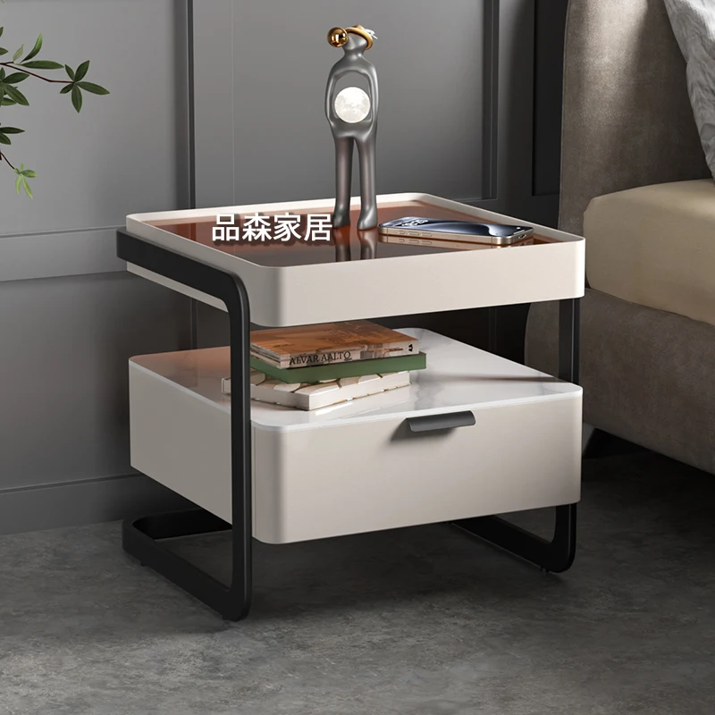 

Storage Luxury Nightstands Space Saving Cabinet Advanced Sense Designer Nightstands Drawers Mesa De Noche Postmodern Furniture