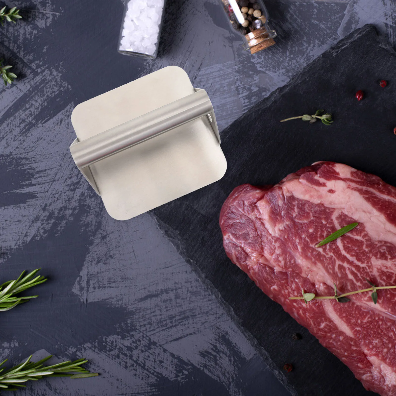 1pc Stainless Steel Burger Presser Meat Pie Mold Non-Stick Durable Kitchen Gadget For Burgers Steak Pastry Pressing Tool