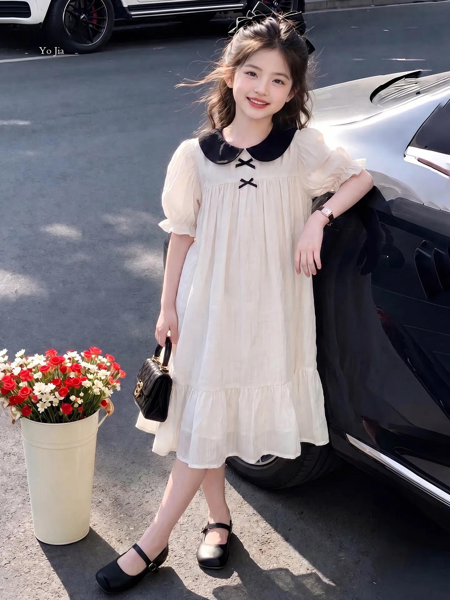 robe-d'ete-yojia-pour-filles-style-princesse-jupe-trapeze-taille-haute-tendance-manches-courtes-manches-bouffantes-adorables