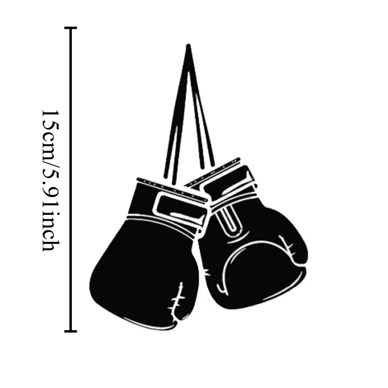 1Pc 2D Flat Boxing Gloves Vinyl Sticker, Waterproof UV‑Resistant Decal for Car Body Cover Scratches Decor, Holiday Gift