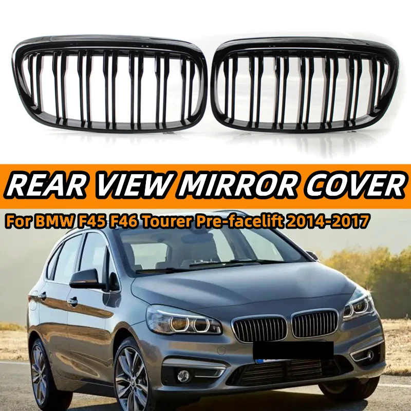 

Pair Kidney Grille Front Bumper Grill For BMW 2-Series F45 F46 220i 228i 2014-2017 Double Slat Gloss Black Car Accessories