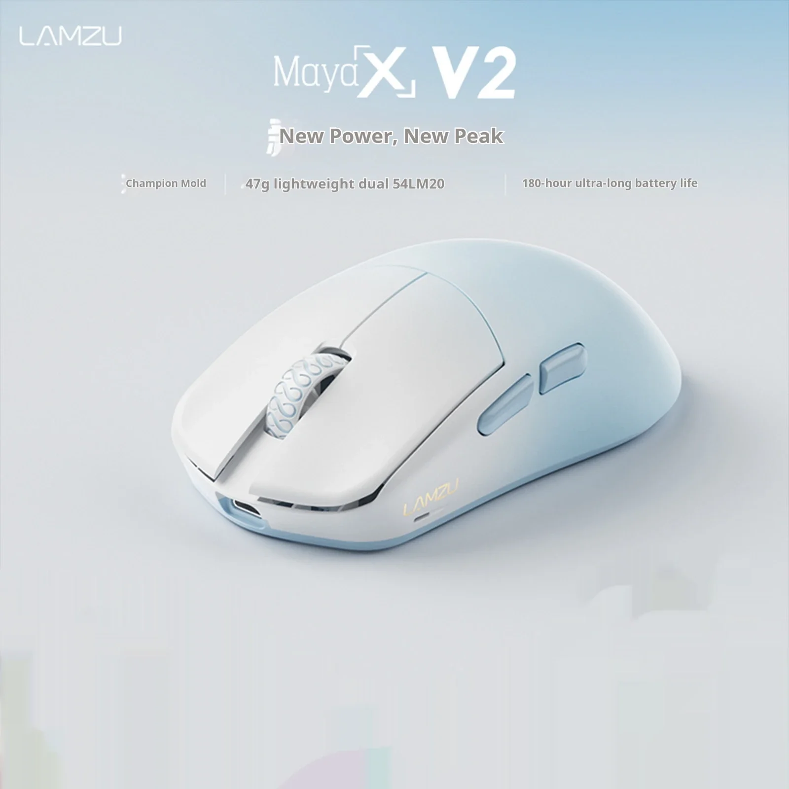 LAMZU Maya X V2 Mouse Two Mode Wireless Gaming PAW NEXT I Sensor 50000 DPI Ergonomic 47g Lightweight Low Latency Mouse PC Gift