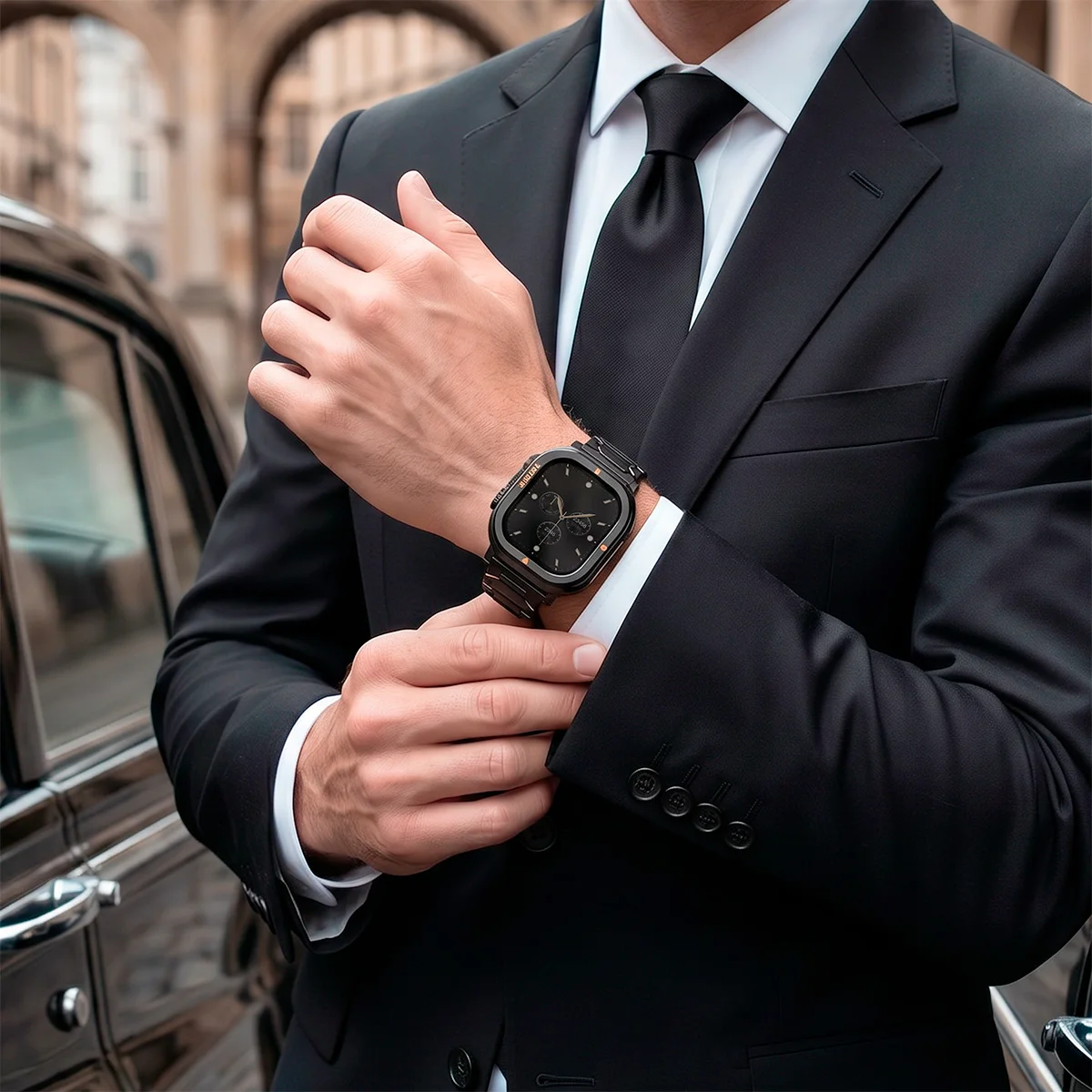 Titanium Strap+Case For Apple Watch Ultra 3 2 49mm Men Business Loop For Apple Watch Series 11 10 46mm Stainless Steel Band