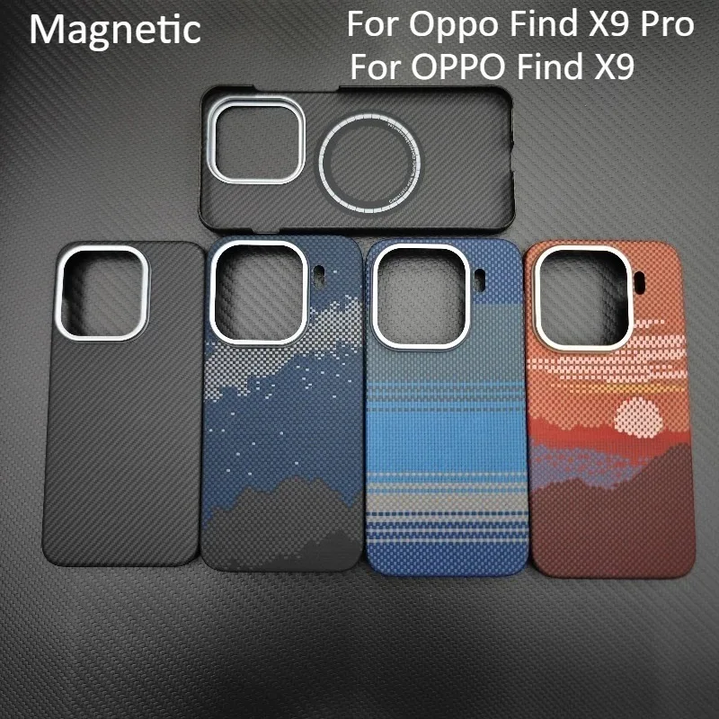 

Магнитный чехол для Oppo Find X9 Pro, арамидный чехол из углеродного волокна для Magsafe, чехол для Oppo Find X9, аксессуары для мобильных телефонов