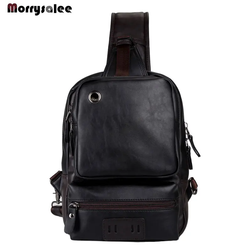 PU Leather Men\'s Bags Leisure Shoulder Inclined Bag Outdoor Sports Bag Street Chest Capacity Leather Bags  luxury designer bags