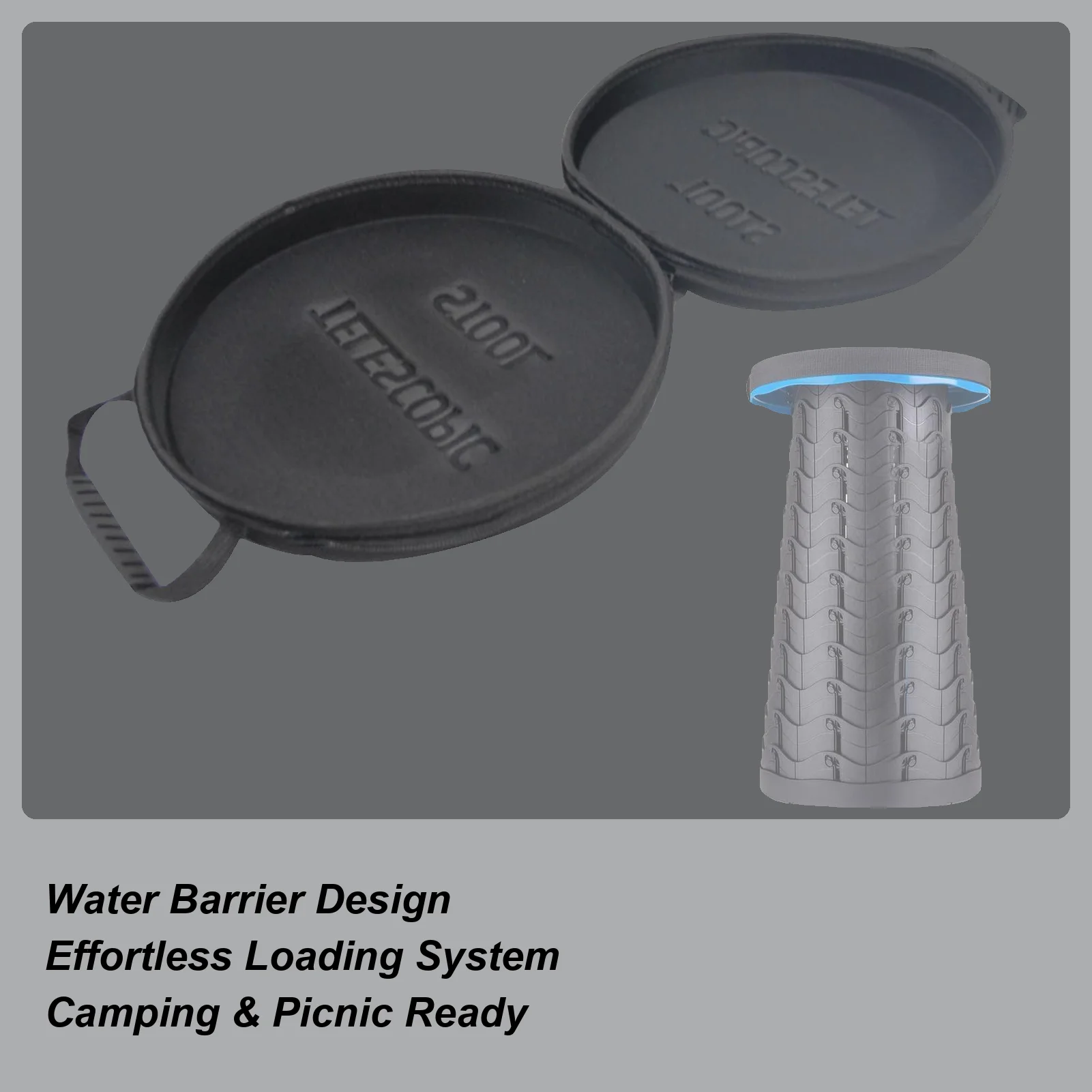 Foldable Stool Storage Case Waterproof Double Zipper Carrier Retractable Stool Hard Carry Case For Photography Sketching Camping