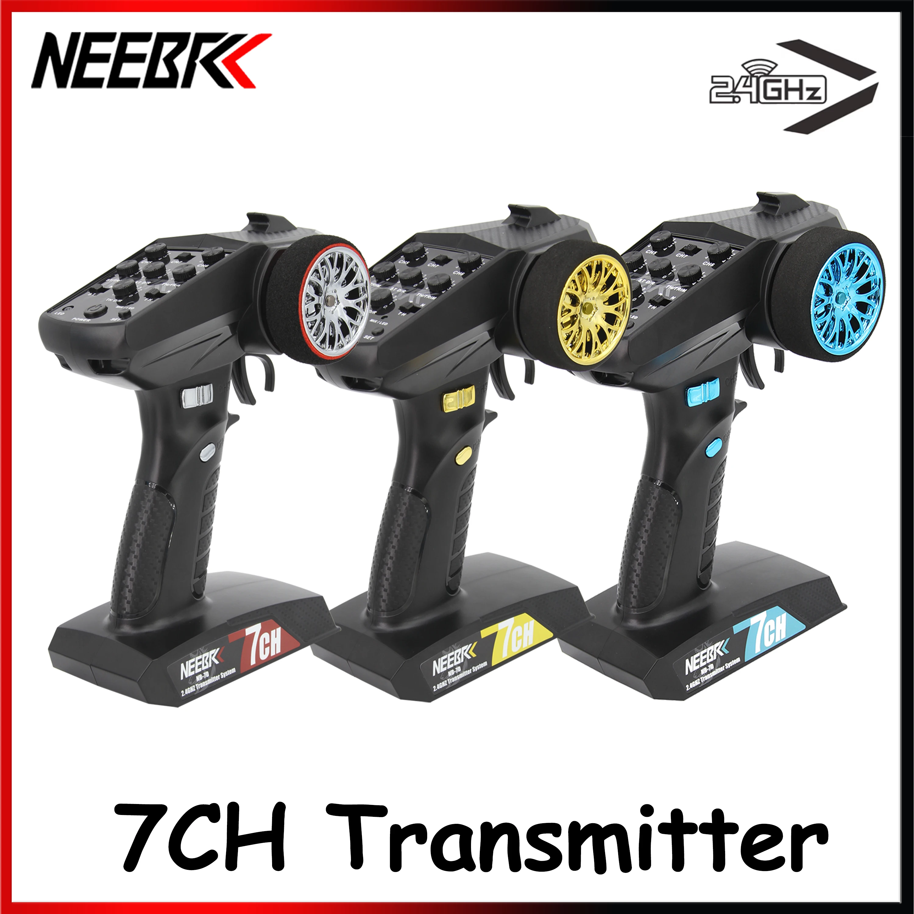 

NEEBRC 2.4G 7CH NB-7D 7 Channel Remote Controller Transmitter with RX-G7X Light Control Receiver for RC Car Crawler Tank Boat