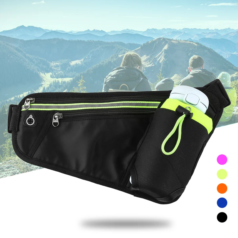 Marathon Racing Hydration Running Belt Bag Sports Waist Pack Triangle Climbing Hiking Gym Fitness Waist Pouch with Water Bottle