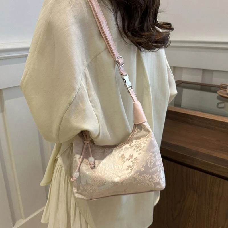 

G5AE Chinese Embroidery Shoulder Crossbody Bag Trendy Handbag Purses Handbag