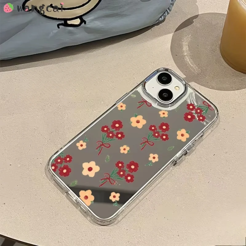 حافظة لهاتف هواوي نوفا 13 برو ميت 70 برو بلس هونور 300 Ultra GT X60i X9C X8B X8A ماجيك 7 برو لايت حافظة هاتف مرآة زهرة غطاء ناعم #2