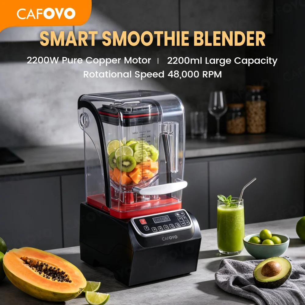 Bar Blender Mixing - CAFOVO BL2 業務用スマートスムージーブレンダー 2200W 銅製モーター 48000RPM