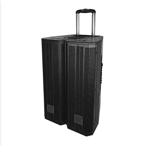 200W Wooden Professional Wireless Trolley Bluetooth Portable Speaker Big Speaker High Quality Outdoor Light Emitting Diode Light