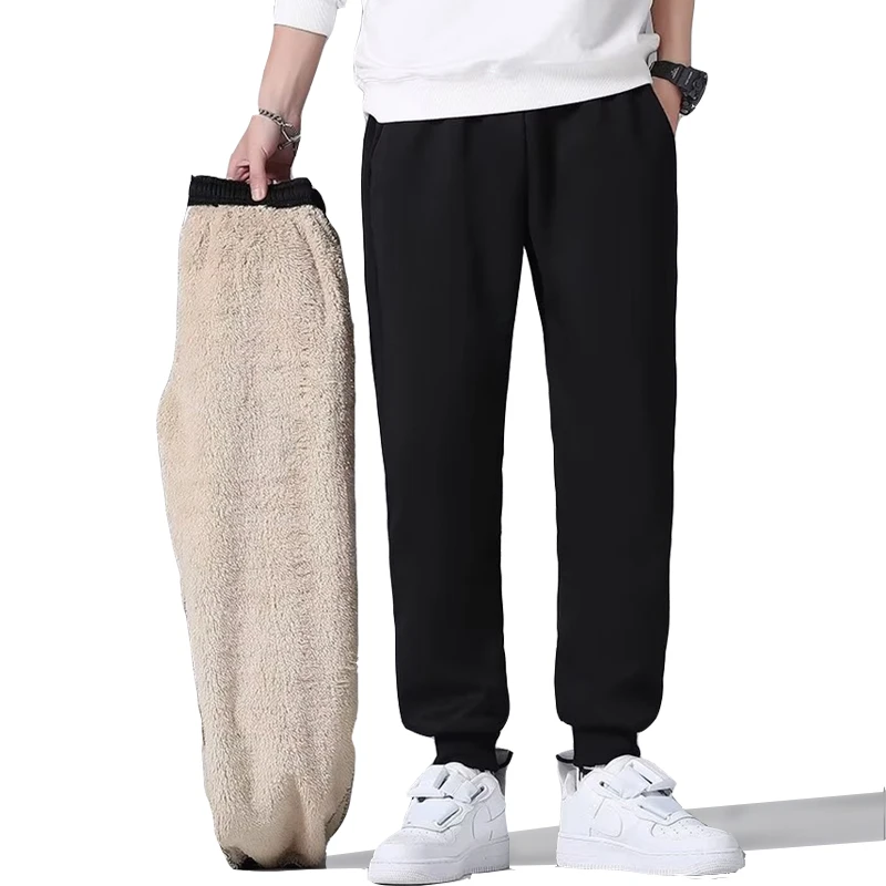 Winter Mens Fleece Lined Athletic Pants Thick Trousers Casual Loose Warm Joggers