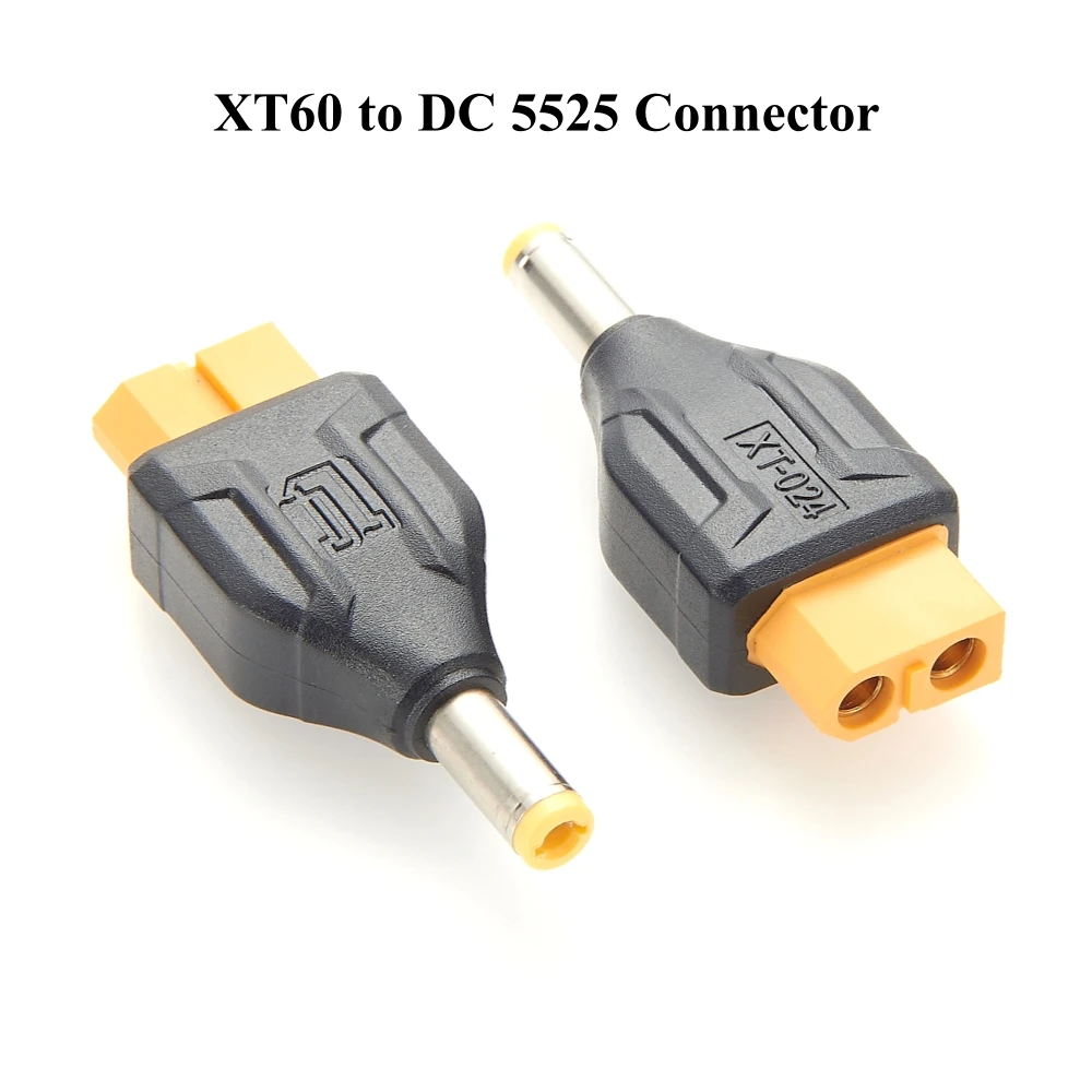 5PCS XT60 to DC 5525 Connector XT60 Female to DC 5.5mm X 2.5mm Male Adapter Model Airplane Power Extender for Drone FPV Energy