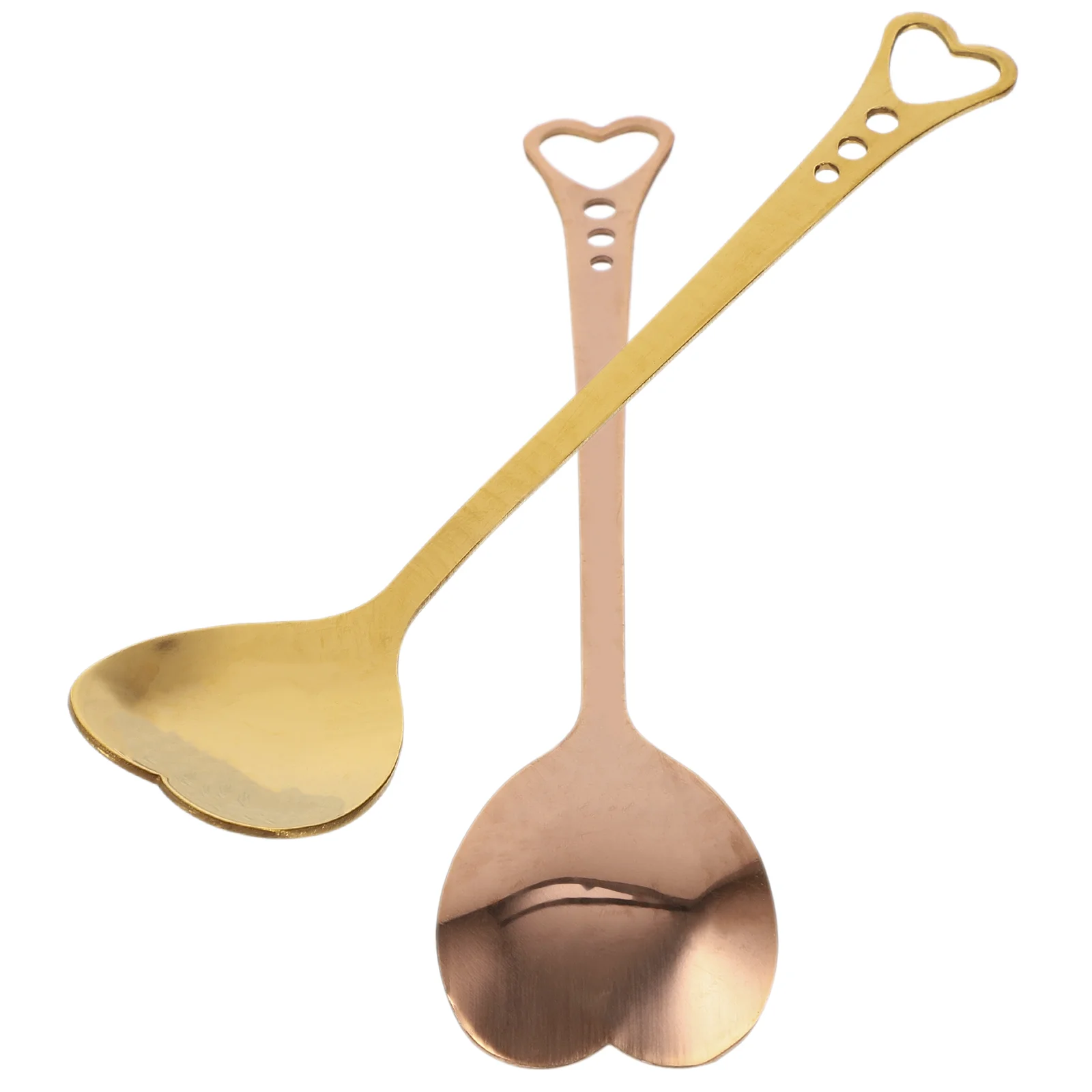 

Heart Shaped Spoon Stainless Steel Gold Plating Dessert Scoop Unique Stirring Spoon Measuring Cups Kitchen Bar Tools