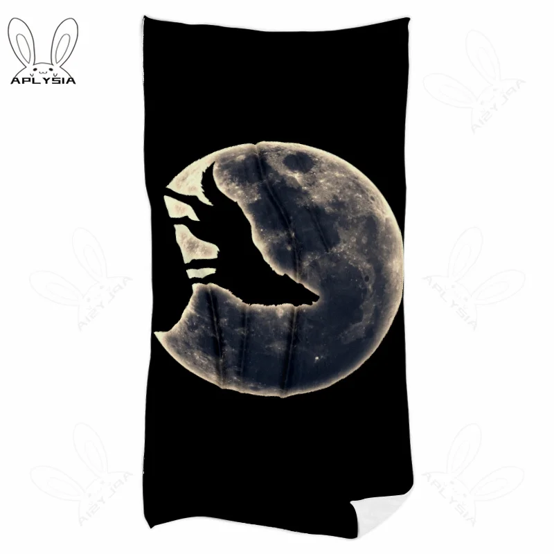 Wild Wolf Howling to Moon Night at Misty Forest Indian Dreamcatcher Totem Face Towel for Summer Beach Customizable Large Size