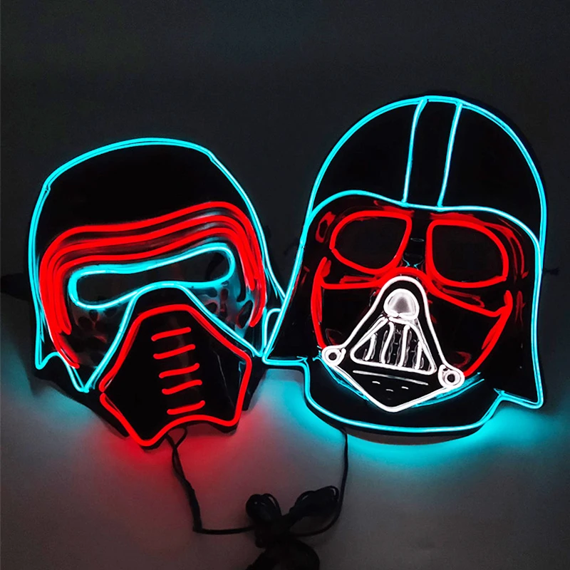 

Glowing Japanese Style Warrior Mask Cosplay Warrior Costume Prop Anime Soldier Mask For Men Cool Soldier Killer Mask for Events