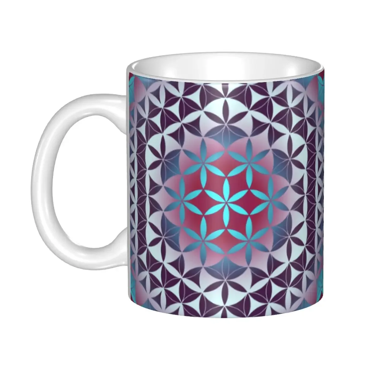 Flower Of Life Coffee Mugs DIY Customized Spirituality Yoga Zen Mandala Ceramic Tea Milk Mug Outdoor Work Camping Cups And Mugs