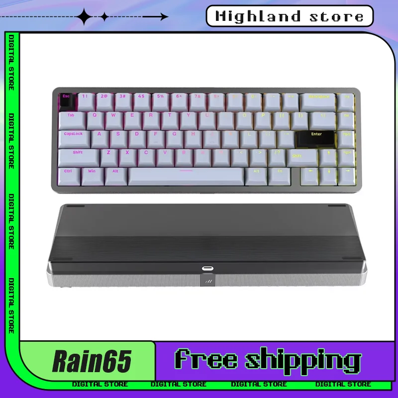 

IPI Rain65 Mechanical Keyboard Rain 65 Magnetic Switch Keyboard Aluminum 67keys Rgb Backlit Hot Swap Custom Gamer Keyboards Gift