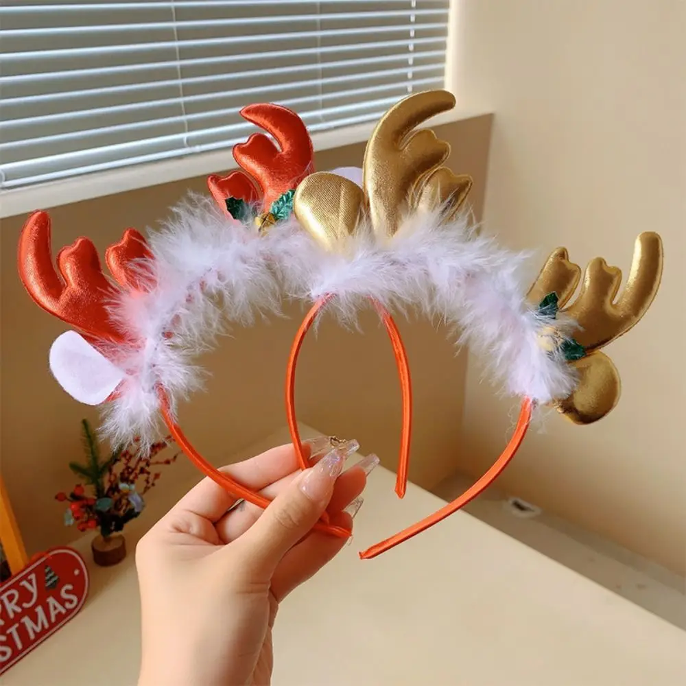 Preciosos accesorios para el cabello, diadema navideña, horquilla, Feliz Navidad, Papá Noel, diadema, diadema, pinza para el pelo con astas de Navidad para exteriores