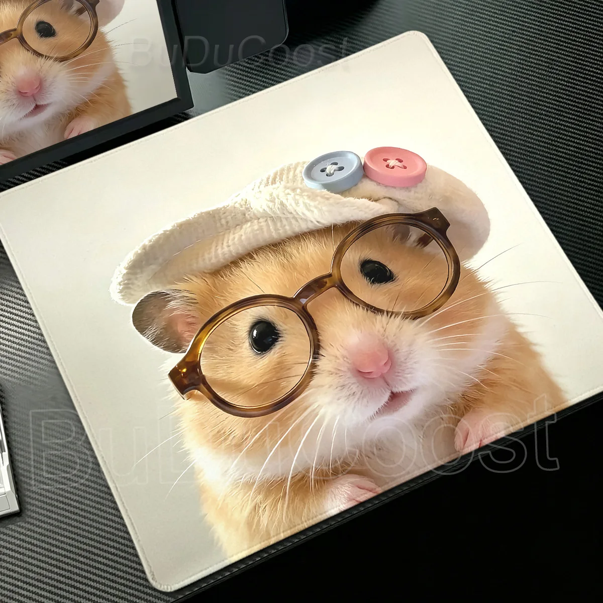 Cute Hamster Rabbit Hat Mouse Pad Small Gaming Laptop Mousepad Gamer Carpet Keyboard Mat Desk Protector Anime Cartoon Mause Pads