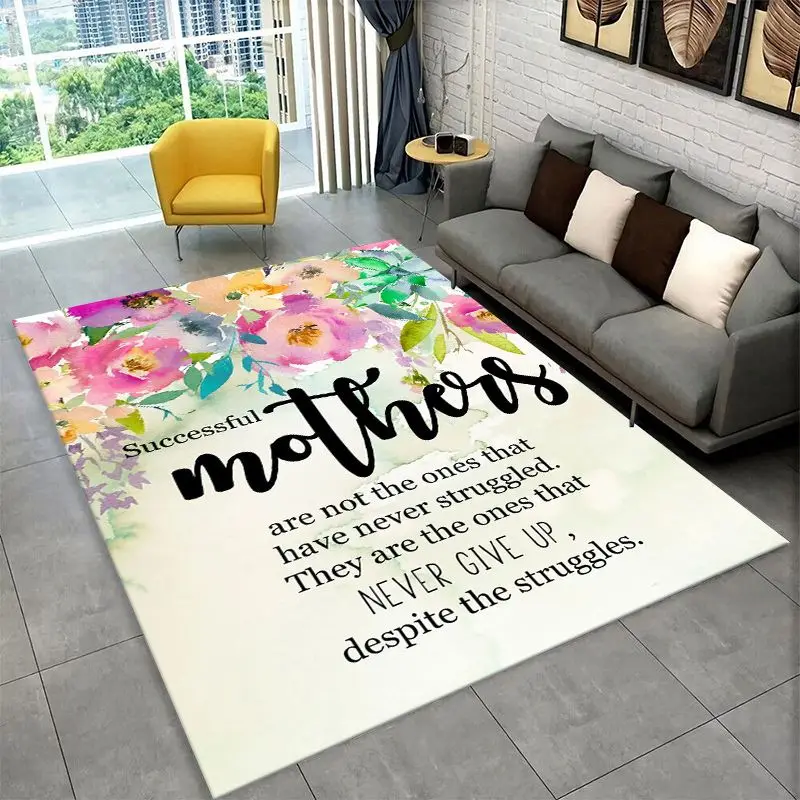Gift Thanks To My Mom Mother Letter Present Large Area Rug Non-slip Carpet for Bedroom Living Room Sofa Home Decor Floor Mat - view 6