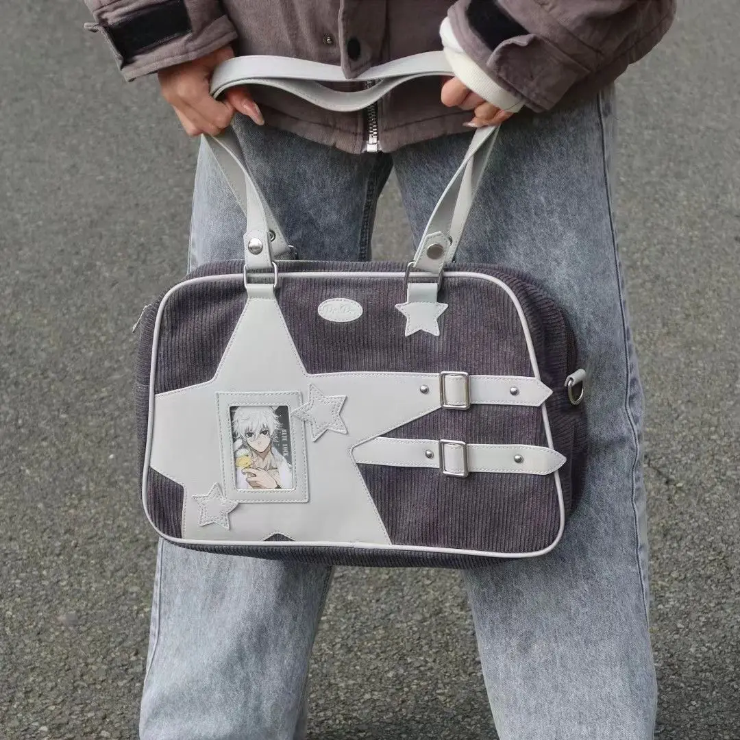 HAEX Luxury Women Tote Bags 2024 Individuality Ita Bags Female Large Capacity Corduroy Commute Patchwork Crossbody Bolso Mujer