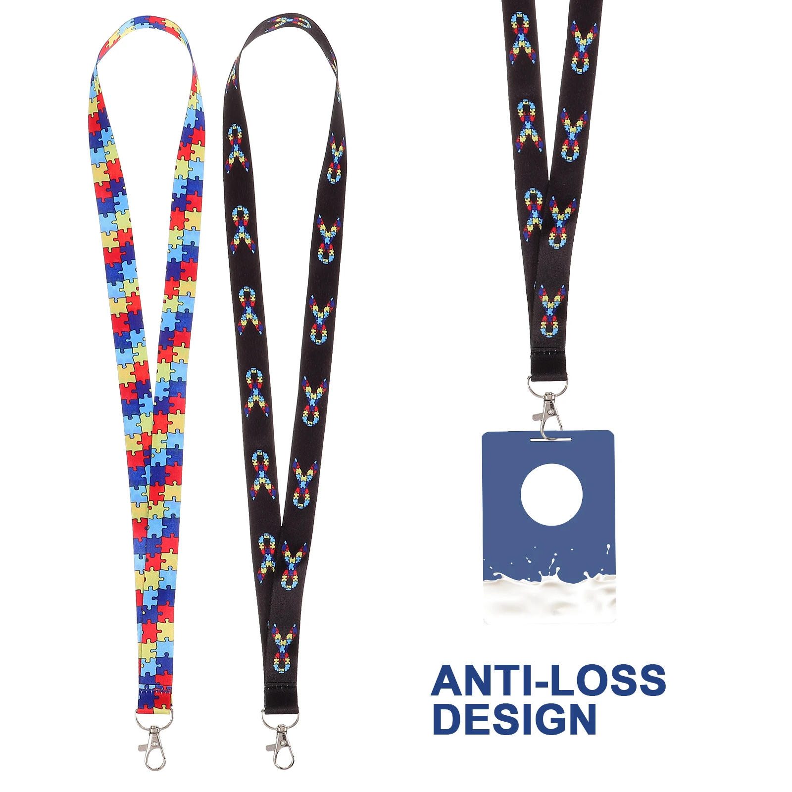 

2pcs Work Lanyard Nylon Metal Id Card Lanyards Neck Lanyard For Office Home Travel Nurse Men Multi-Function Hanging Rope