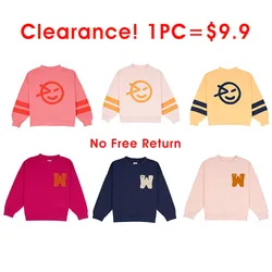 Clearance 2024 Brand Kids Boy Girls Sweatshirts Baby Toddler Cotton Pullover Outwear Pants Printing Stitching Sweatshirt Clothes