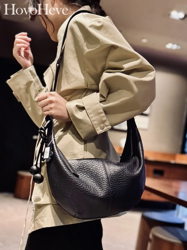 

British Style Casual Women Designer Soft Genuine Leather Zipper Single Shoulder Bag Fashion Elegant Lady Underarm Crossbody Bags