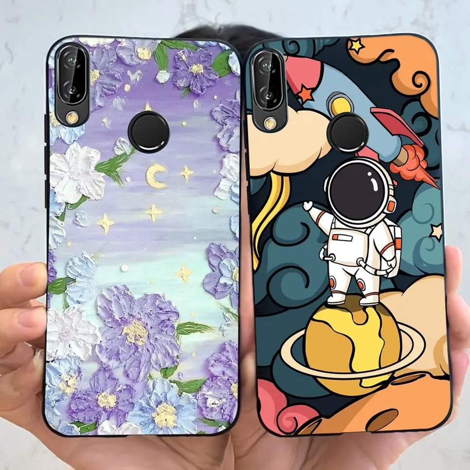 For Huawei P20 lite NE-TL00 Case Cute Astronaut Cat Soft Silicone Back Cover For Huawei P 20 Lite P30 lite Bumper Phone Case